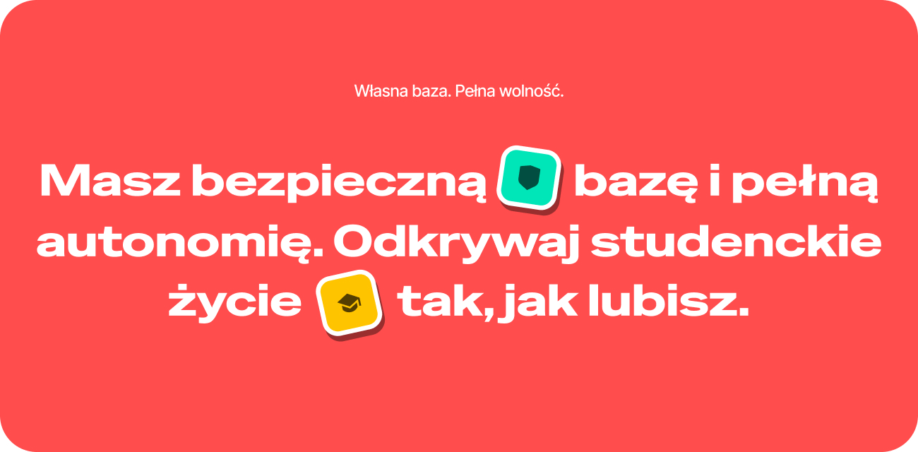 Red brand panel with bold headline typography and the Student Depot shield icon set into the sentence